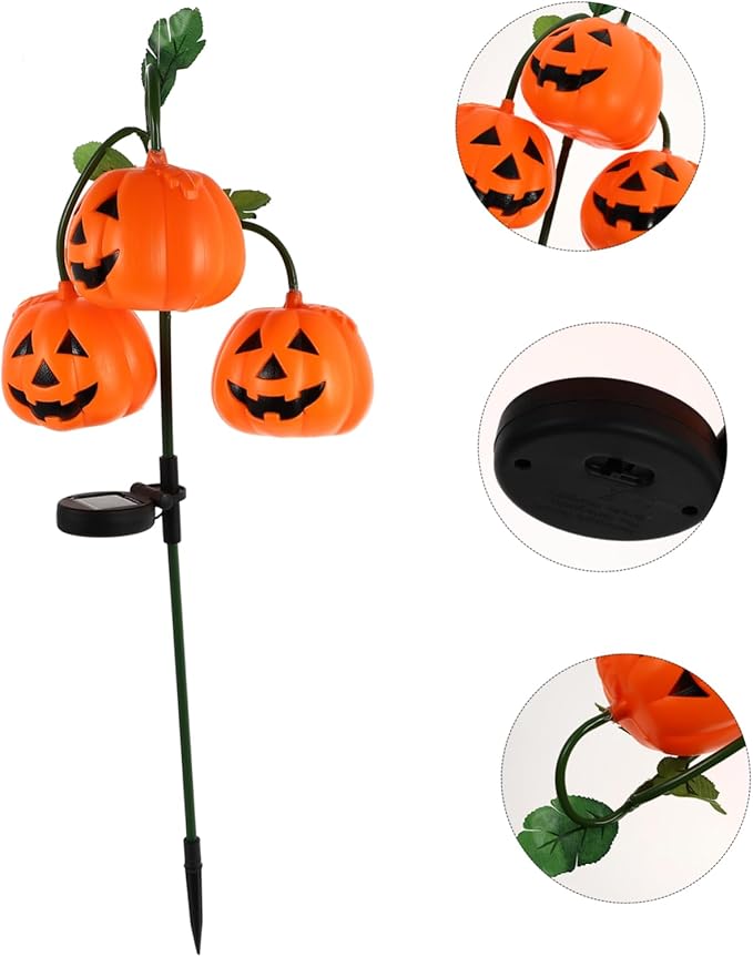 POPETPOP Halloween Solar Pumpkin Light Outdoor Decorative Lantern Solar Garden Path Lights Fall Decor Landscape Lamp | Lumora
