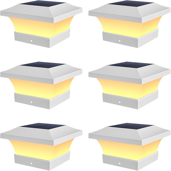 T-SUN Solar Post Cap Lights, Waterproof Outdoor Solar Powered Deck Fence Post Lights for 4 X 4 Wooden/Vinyl Posts | Lumora