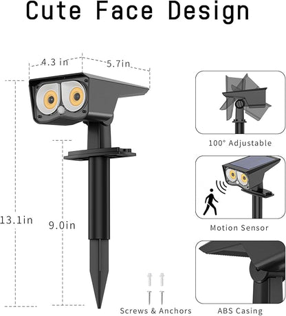 Solar Spot Lights Outdoor Motion Sensor, IP65 Waterproof Bright 2-in-1 Solar Wall Lights, Auto On/Off, LED Solar Landscape Spotlights for Garden, Yard, Pathway, Driveway, Walkway