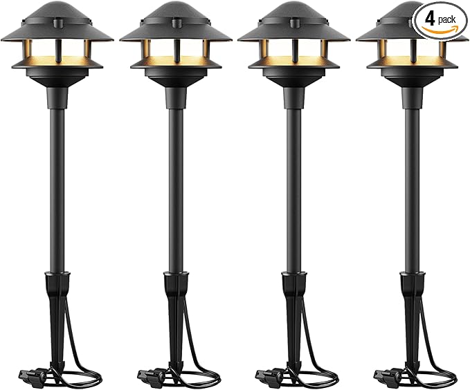 VENUS MANUFACTURING Low Voltage Landscape Lights LED Outdoor Pathway Light 12V AC 2.2W 32Lumen Warm White Landscape Lighting for Garden Path Driveway Yard (4)