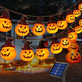 1 Pack Solar Jack O Lantern Lights - Orange Halloween Pathway Decor for Outdoor Halloween Yard Display - 20 Piece | Lumora