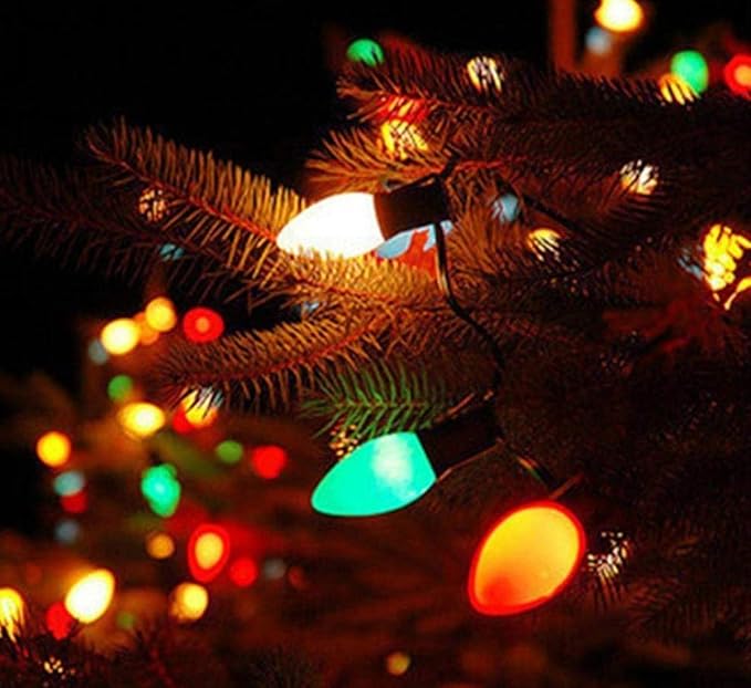 C7 Vintage Christmas String Lights Multicolor, 25FT Outdoor Incandescent Lights with 27 Ceramic Bulbs (2 Spare) | Lumora