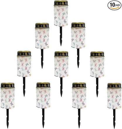Watercolor Butterfly Solar Garden Lights Outdoor Solar Floral Lights LED Solar Lantern for Yard,Patio,Driveway,Home Solar Stake Lights Flameless Lights,Birthday Decoration