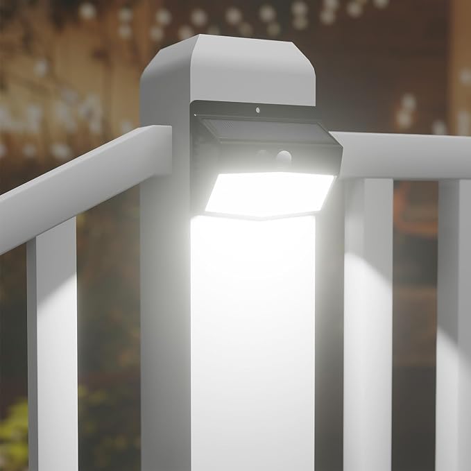 Peasur [ 16 Packs] Solar Motion Sensor Lights Outdoor, Solar Fence Lights with 3 Lighting Modes, Solar Powered | Lumora