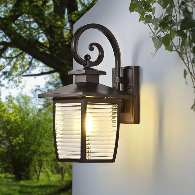 Modern Simple Square Wall Lantern,Outdoor Waterproof AlumiExpression artistique m Sconces Fixture,14.9" Light with | Lumora