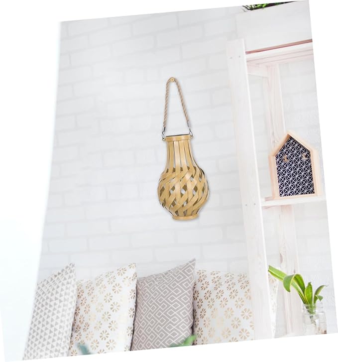BESPORTBLE Solar Hanging Lantern Outdoor Garden Light Weaving Solar Lantern Lamp 17.5x17.5cm for Patio Yard Cafe Decorative