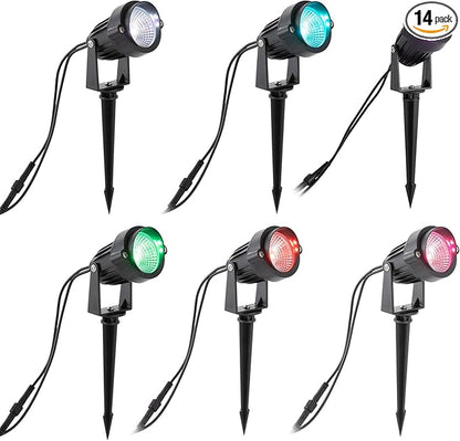 6PSC Solar Pathway Lights,Pattern Switching Solar Lights Outdoor,Color-Changing Landscape Lighting, Garden Lamp Outdoor Lighting for Trees, Party