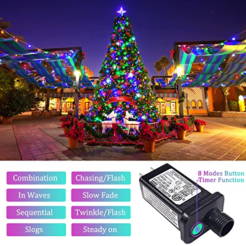 JMEXSUSS 300 LED Multicolor Christmas Tree Lights Plug in