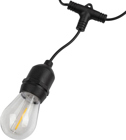 Outdoor String Lights - 50 Ft Patio Lights with 24 Vintage-Style LED Edison Bulbs and Hanging Sockets for Porch, Backyard, and Events by Pure Garden
