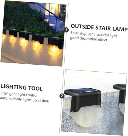 4pcs Led Solar Stair Lights Outdoor Solar Pathway Lamps Garden Landscape Lamps Motion Sensor
