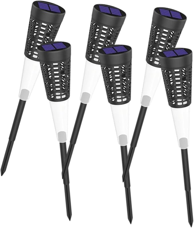 SUPVOX 6pcs Solar Stake Lights Outdoor Garden Landscape Pathway Lighting Warm Colorful Projection Lamps for Yard Decoration Solar-Powered Patio Ground Lights