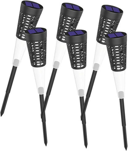 SUPVOX 6pcs Solar Stake Lights Outdoor Garden Landscape Pathway Lighting Warm Colorful Projection Lamps for Yard Decoration Solar-Powered Patio Ground Lights