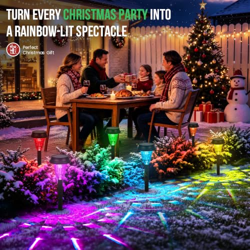 GIGALUMI Solar Christmas Lights Outdoor Waterproof Pathway Lights, 16 Pack