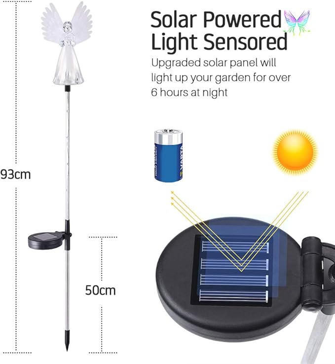 Qualife Solar Angel Lights Outdoor, Garden Gifts for Housewarming Mom Women,Solar Powered Decorative Lights for | Lumora