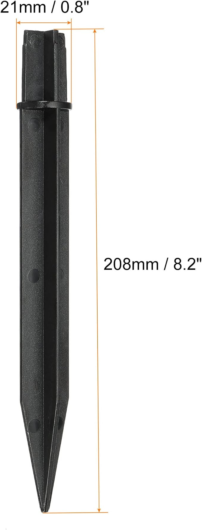 MECCANIXITY Plastic Ground Spikes 8.2 Inch Landscape Stakes Light Replacement for Solar Torch Lamps of Garden Pathway, Pack of 4