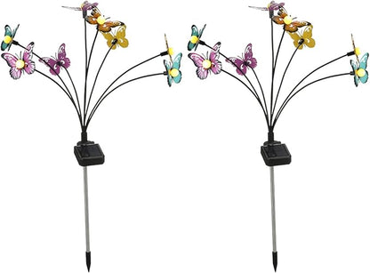 Solar Butterfly Lights Outdoor,2 Pack 8 LED Solar Firefly Lights Waterproof Color Changing Solar Outdoor Lights Butterflies Solar Swaying Lights,Butterfly Decor for Yard Patio Pathway Lawn