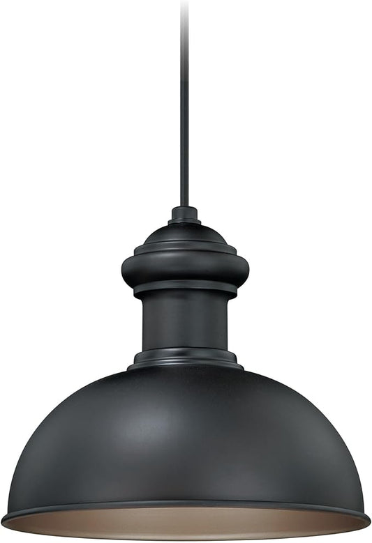 VAXCEL Franklin 1 Light Bronze Farmhouse Outdoor Barn Dome Pendant
