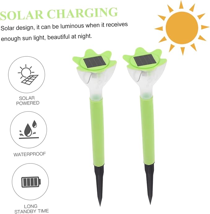 DOITOOL 6pcs Solar Flower Lights Led Garden Stakes for Outdoor Decoration Solar Pathway Lights for Lawn and Patio Easy Installation Design