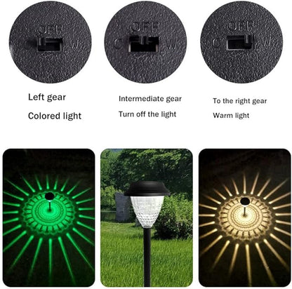 2Pcs Outdoor Solar Pathway Light Warm Light LED Solar Light Outdoor Waterproof Solar Powered Garden Landscape Decoration