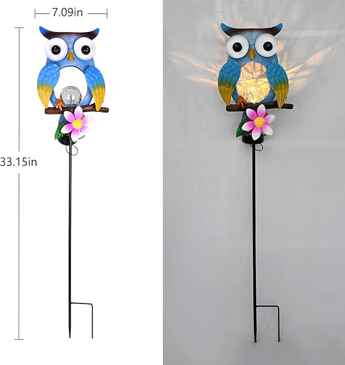 Animal Modeling Design Garden Decor Solar Lights Owl Lawn Light, for Yard Outdoor Decorations Ground Inserted | Lumora