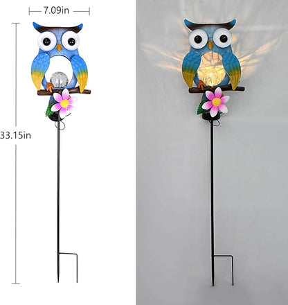 Animal Modeling Design Garden Decor Solar Lights Owl Lawn Light, for Yard Outdoor Decorations Ground Inserted Outdoor Waterproof Garden Lamp LED,Patio, Courtyard, Gifts for Mom Grandma (Warm)
