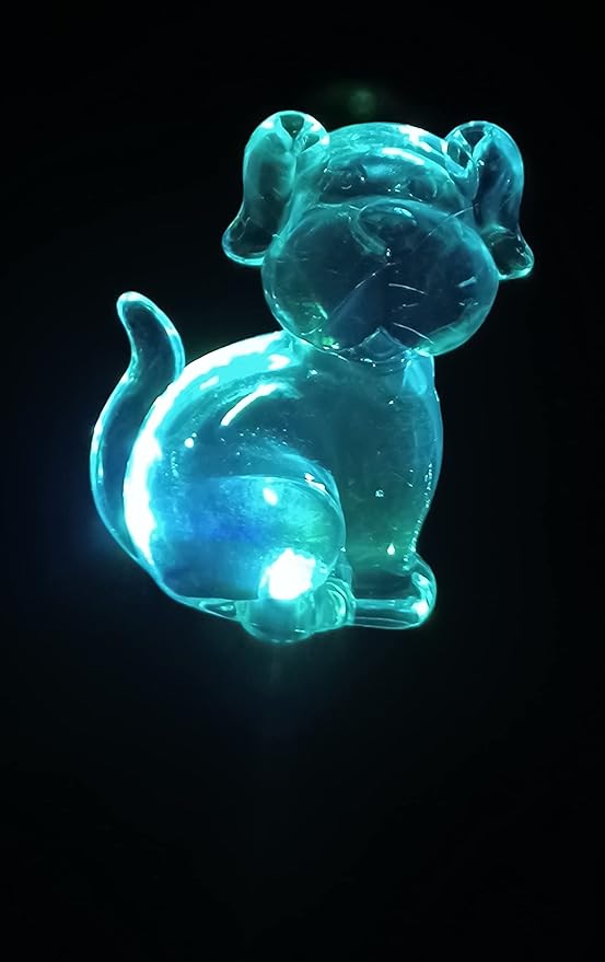 Starry Illuminate 3 PCS Solar Color Changing Style Garden Stake Light Pathway Stake Light (Dog)