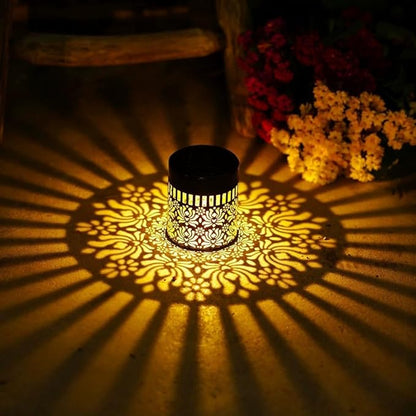 Decorative Solar Mandala Lights, Solar Mandala Lights Outdoor, Metal Solar Powered Outdoor Deck Step Wall Lights for Garden Post Patio Backyard Yard Decor (Multicolor)