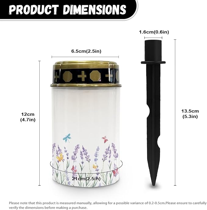 Floral Cemetery Solar Powered Lights Auto On/Off Solar Garden Stake Lights Landscape Lights Cemetery Decorations for Grave Outdoor Lights for Loss of Loved One