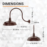 17in. Architectural Bronze Outdoor Gooseneck Barn Light Fixture With 24in. Long Extension Arm - Wall Sconce | Lumora