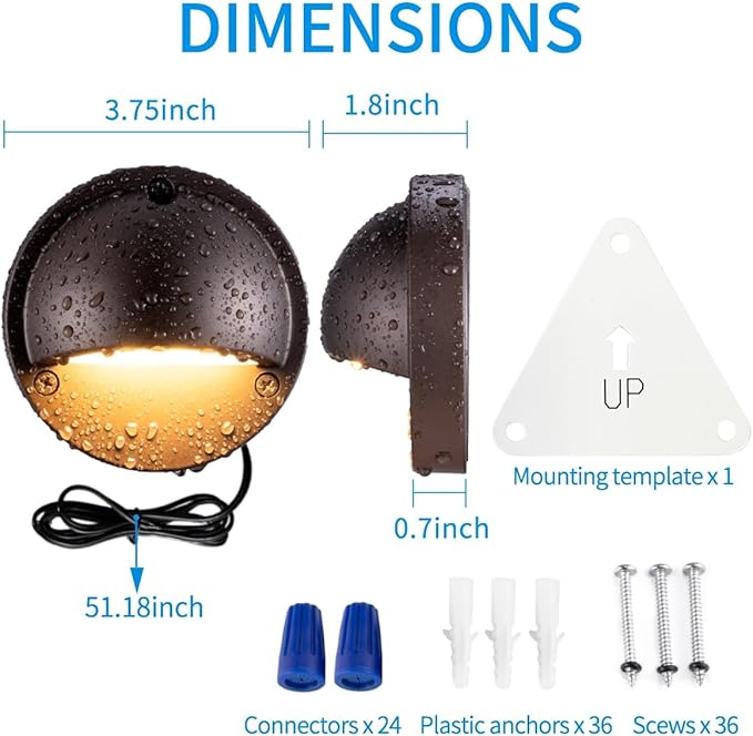 LED Low Voltage Deck Lights 3.74 Inch Landscape Lighting Fence Lights 2700K 180LM 12-24V AC/DC Aluminum Oil Rubbed | Lumora