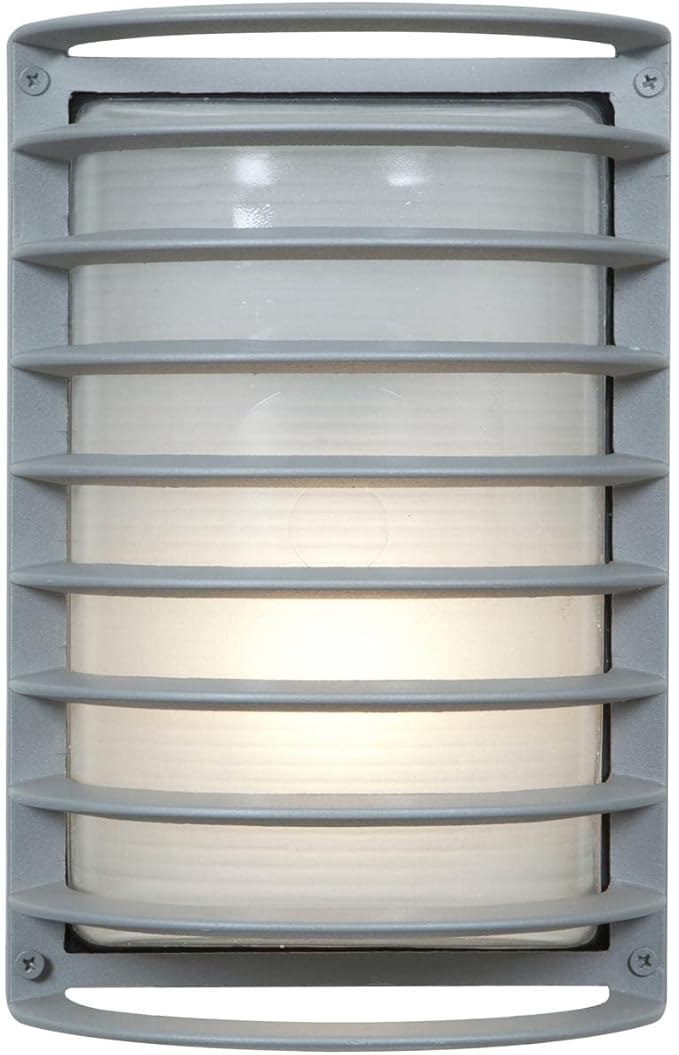 Bermuda - Outdoor Rubbed Bulkhead Wall Light - 11"H - Satin Finish - Ribbed Frosted Glass Shade | Lumora