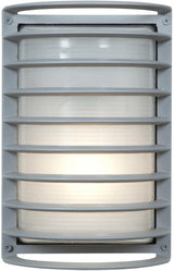 Bermuda - Outdoor Rubbed Bulkhead Wall Light - 11"H - Satin Finish - Ribbed Frosted Glass Shade | Lumora