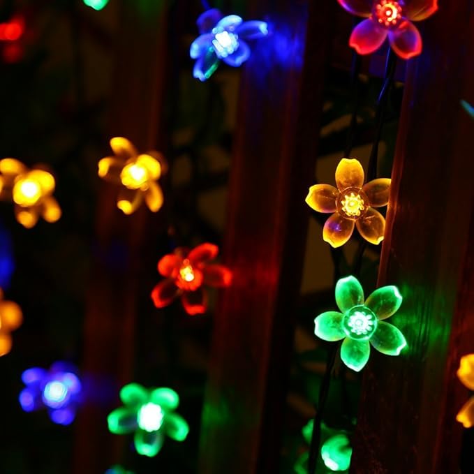 FULLBELL Easter Fairy Lights Flower String Lights 100LED 8 Flash Modes Cherry Blossom - Decorative Outdoor Light | Lumora