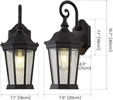 Outdoor Wall Lantern, Exterior Waterproof Outdoor Wall Light Fixtures, Black Aluminum Porch Sconces with E26 | Lumora