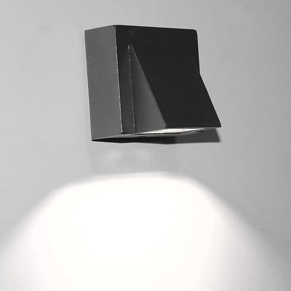 3W LED Outdoor Exterior Wall Step Down Light Fixture Lamp Black Finish Cool White | Lumora