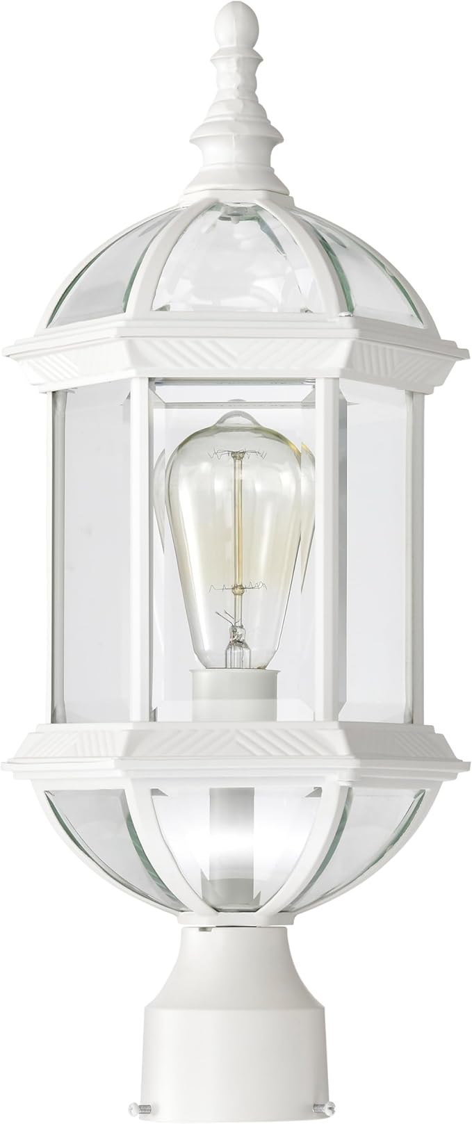 Nuvo Lighting 60/4974 Traditional One Light Post Mount from Boxwood collection in White finish - Outdoor Path Light | Lumora