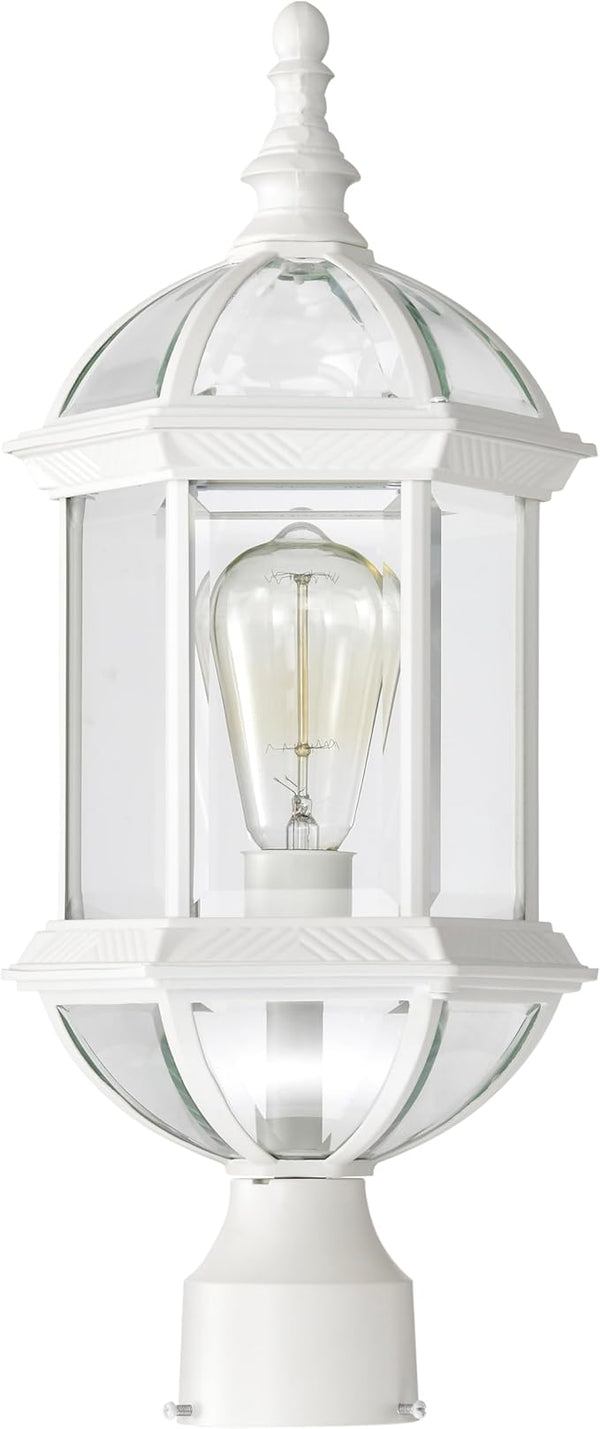 Nuvo Lighting 60/4974 Traditional One Light Post Mount from Boxwood collection in White finish - Outdoor Path Light | Lumora
