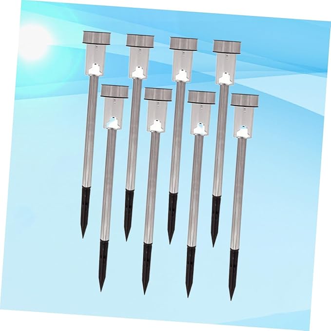 NUOBESTY 8Pcs Solar Ground Lights Tube LED Garden Landscape Lamp for Pathway Driveway Outdoor Light Solar Garden | Lumora
