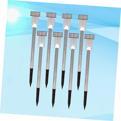 NUOBESTY 8Pcs Solar Ground Lights Tube LED Garden Landscape Lamp for Pathway Driveway Outdoor Light Solar Garden