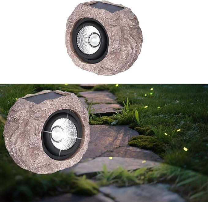 Solar Rock Lights Outdoor, LED Landscape Spotlights Waterproof with Auto On/Off, Decorative Solar Powered Garden | Lumora