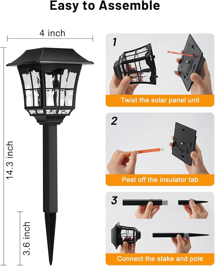 Solar Pathway Lights, 8 Pack Outdoor Waterproof Light, Solar Powered Garden Landscape Lighting, 3000K Warm White | Lumora