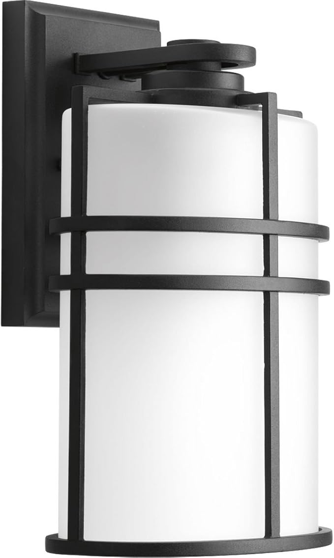 Progress Lighting P6063-31 1 LT Wall Lantern with Etched Glass, 8", Black