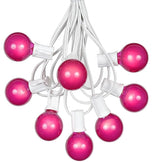 100 Foot G40 Outdoor Patio String Lights with 125 Pink Globe Bulbs Indoor/Outdoor Cafe Hanging Lights C7/E12 Base | Lumora