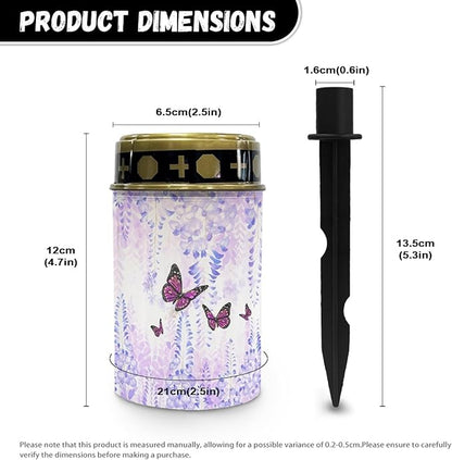 Butterfly Floral Solar Pathway Lights Outdoor LED Lantern Flameless Solar-Powered Fairy Lights for Outside,Waterproof Garden Lights for Yard Patio Driveway Path