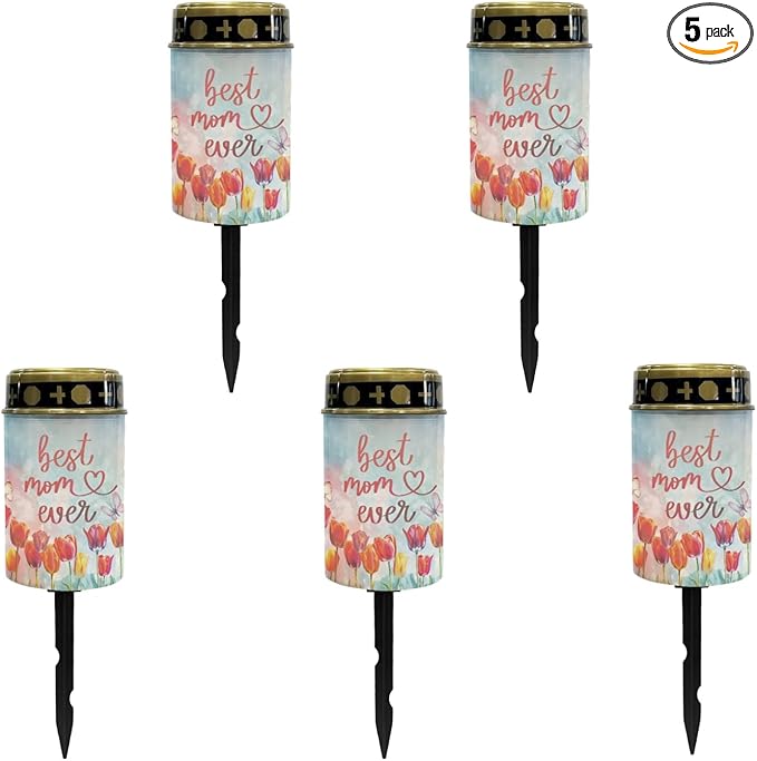 Best Mom Even Cemetery Lights for Grave,Solar Outdoor Lights Garden Lights Solar Stake Lights Waterproof Pathway | Lumora
