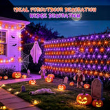 JMEXSUSS 200 LED Orange and Purple Net Lights, 9.8FT x 6.6FT, Plug in