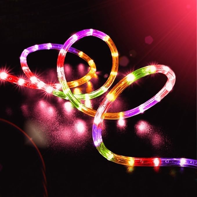 Solar Rope Lights, 23ft 50LED Waterproof Copper Tube Wire String Lights for Garden,Yard, Path, Fence, Stairs, Backyard, Patio Decorative (Multicolor)