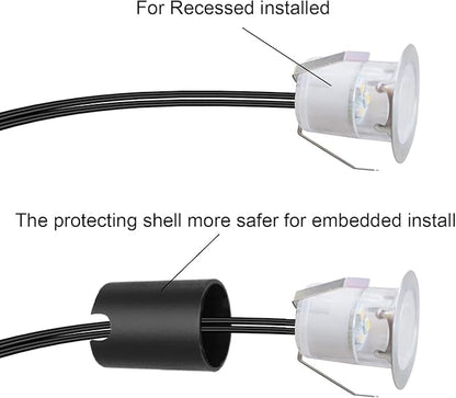 LED Recessed Deck Light Kits with Protecting Shell, LED Outdoor Landscape Lighting IP67 Waterproof,DC 12V Low Voltage for Garden,Yard,Stair,Patio,Kitchen Decoration In Ground(20pcs,Cool White)