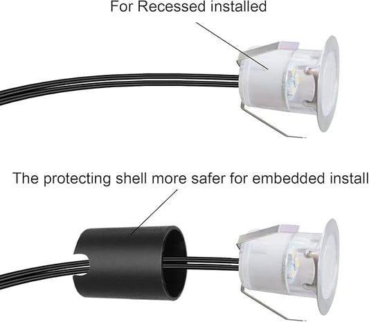 LED Recessed Deck Light Kits with Protecting Shell, LED Outdoor Landscape Lighting IP67 Waterproof,DC 12V Low Voltage for Garden,Yard,Stair,Patio,Kitchen Decoration In Ground(20pcs,Cool White)