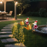 Christmas Solar Santa Watering Can Lights - Outdoor Garden Decor, Waterproof LED Pathway Patio Lights for Holiday | Lumora